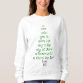 Java Tree Scripture Verse (Luke 2:11) Trui (Voorkant)