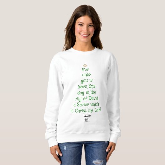 Java Tree Scripture Verse (Luke 2:11) Trui (Voorkant volledig)
