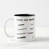 Java versus C+ vs Python vs C Programmeertaal Tweekleurige Koffiemok (Links)