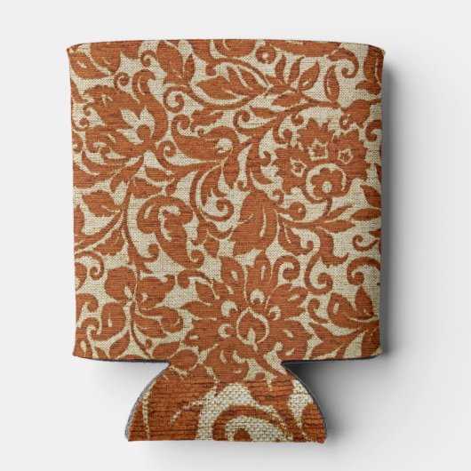 Javaans bloemmotief: geweven textuur. blikjeskoeler (Achterkant)