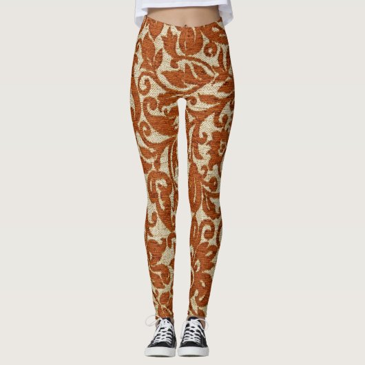 Javaans bloemmotief: geweven textuur. leggings (Voorkant)
