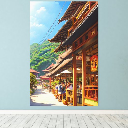 Javaans koffiehuis canvas afdruk (Insitu (Houten vloer))