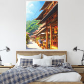 Javaans koffiehuis canvas afdruk (Insitu (Slaapkamer))