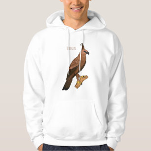 Javaanse havikarend vogel cartoon illustratie  hoodie