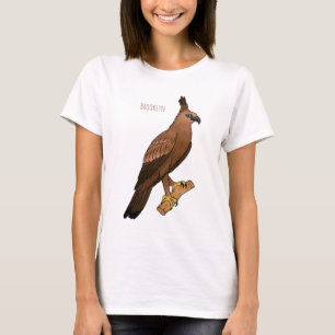 Javaanse havikarend vogel cartoon illustratie t-shirt