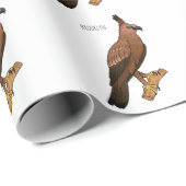 Javan hawk eagle bird cartoon cadeaupapier (Rol Hoek)