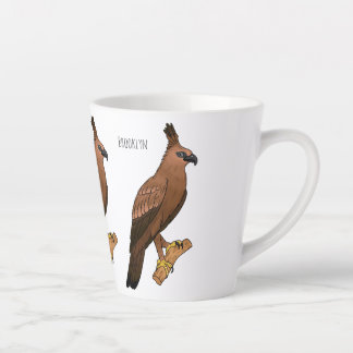 Javan hawk eagle bird cartoon latte mok