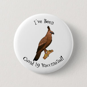 Javan hawk eagle bird cartoon ronde button 5,7 cm