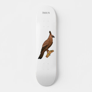 Javan hawk eagle bird cartoon skateboard