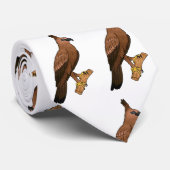 Javan hawk eagle bird cartoon stropdas (Opgerold)