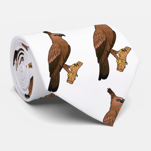 Javan hawk eagle bird cartoon stropdas (Opgerold)