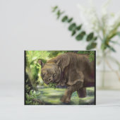 Javan Rhino Art Briefkaart (Staand voorkant)