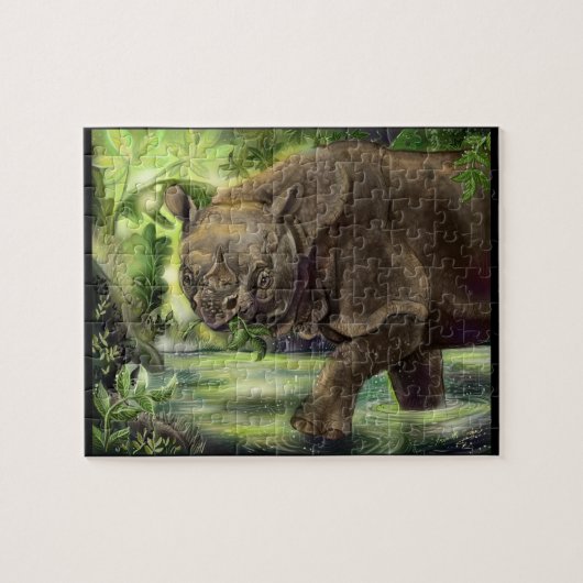 Javan Rhino Art Legpuzzel (Horizontaal)