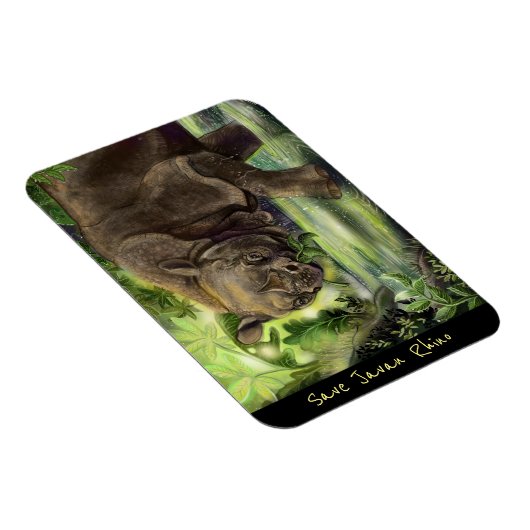 Javan Rhino Art Magneet (Rechterzijde)