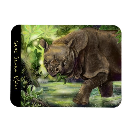 Javan Rhino Art Magneet (Horizontaal)
