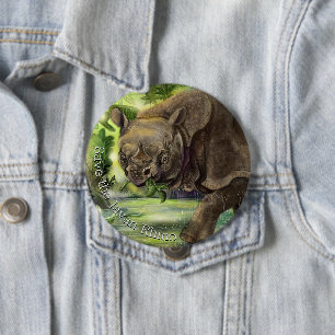 Javan Rhino Art Ronde Button 4,0 Cm