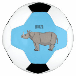 Javan rhinoceros cartoon illustration