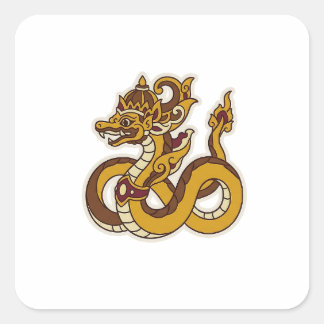 Javanese Dragon Vierkante Sticker