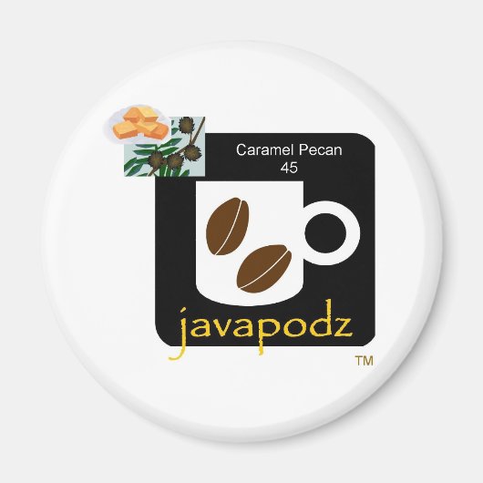 JavaPodz Frig Magnet - Caramel Pecan Magneet (Voorkant)