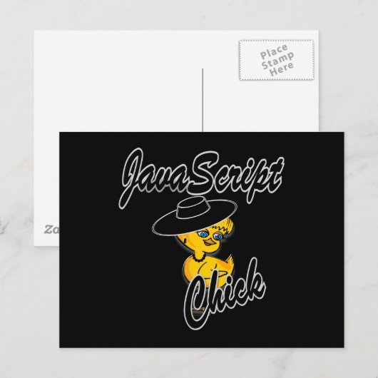 JavaScript Chick #4 Briefkaart (Voorkant / Achterkant)