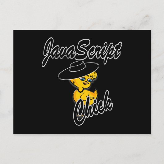 JavaScript Chick #4 Briefkaart (Voorkant)