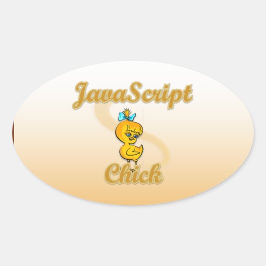 JavaScript Chick Ovale Sticker (Voorkant)