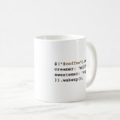 JavaScript-code voor geblonde en gezoete koffie Koffiemok (Voorkant rechts)