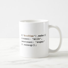 JavaScript-code voor geblonde en gezoete koffie Koffiemok