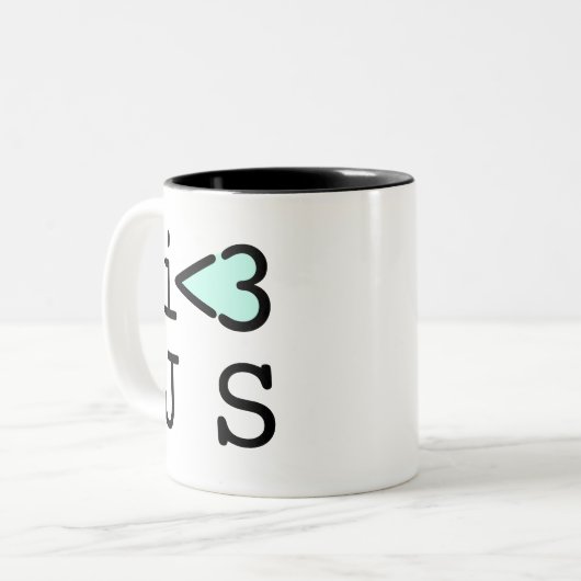 JavaScript Coffee Mok (#c0ffee break) (Voorkant links)
