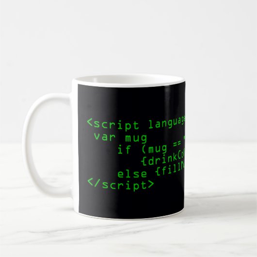 JavaScript Coffee-Mok Koffiemok (Links)