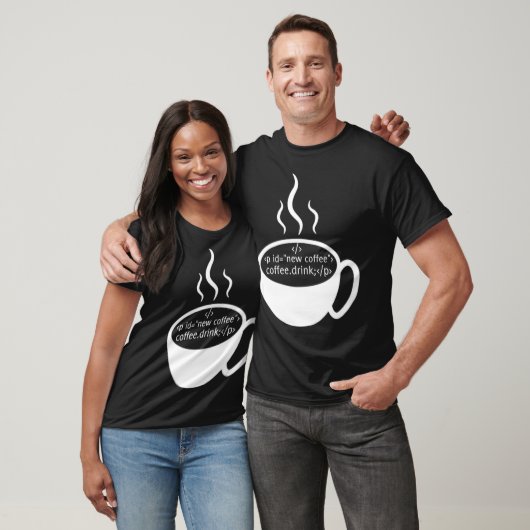 JavaScript HTML Code Drink Koffie T-shirt (Unisex)