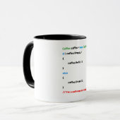 JavaScript-Mok. Ik ben softwareontwikkelaar. Mok (Voorkant links)