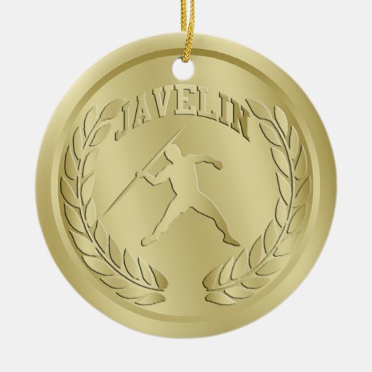Javelin Gold Toned Medal Ornament (Voorkant)