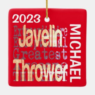 Javelin Thrower Extraordinaire CUSTOM Keramisch Ornament