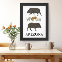 Javelina Family Portret Desert Animals ARIZONA