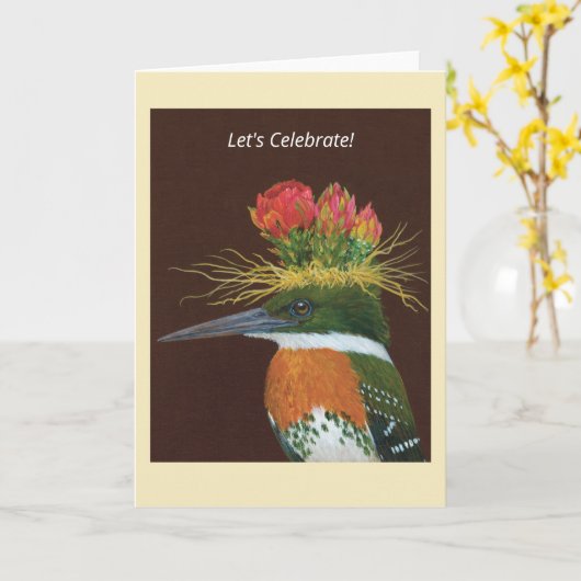 Javier la carte de martin pêcheur vert (Fleur jaune)