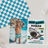 Jaw-Some Photo Shark Birthday Invitation