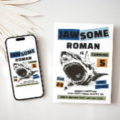 Jaw-Some Shark Birthday Invitation Kaart