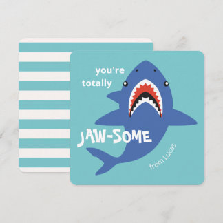 Jaw-some shark classroom valentines day card feestdagenkaart
