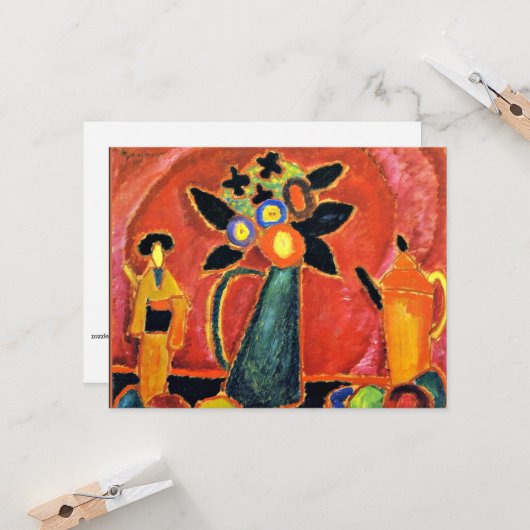 Jawlensky - Japans bloem, kleurrijk schilderij Kaart (Voorkant / Achterkant in situ)