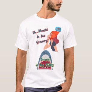 JAWS 50ste haai in het vijvermeisje T-shirt