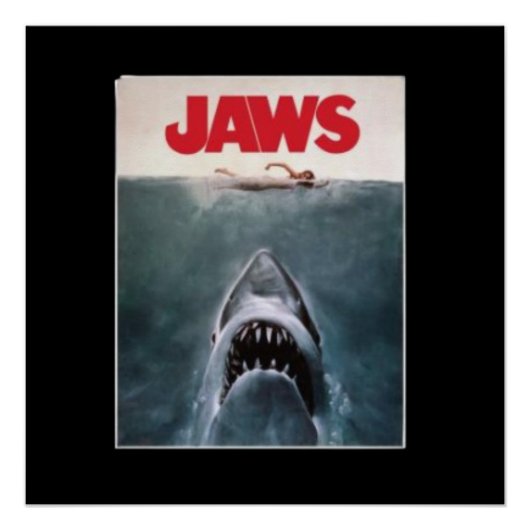 Jaws Film Poster Logo op Vrouwen Perfect Poster (Voorkant)
