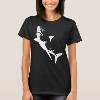 Jaws haai aanval grafisch en zomer strand t-shirt