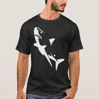 Jaws haai aanval grafisch en zomer strand t-shirt
