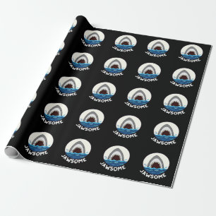 Jawsome Funny Shark Teeth Pun Dark BG Cadeaupapier