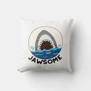 Jawsome Funny Shark Teeth Pun Kussen