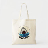 Jawsome Funny Shark Teeth Pun Tote Bag (Voorkant)