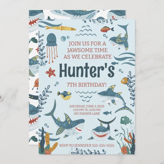 Jawsome Shark ThRapport Elke Leeftijd Kaart (Voorkant / Achterkant)