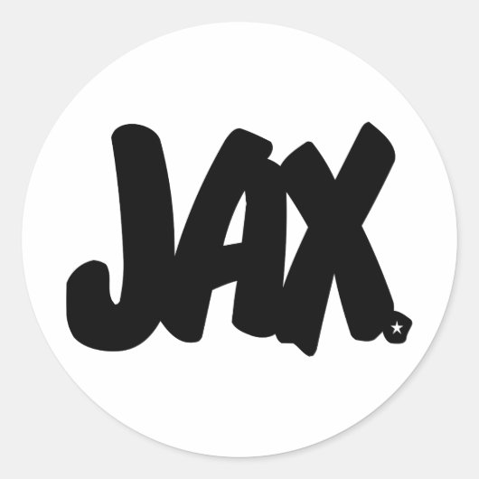 JAX Letters Ronde Sticker (Voorkant)