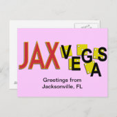JaxVegas-groetings Briefkaart (Voorkant / Achterkant)